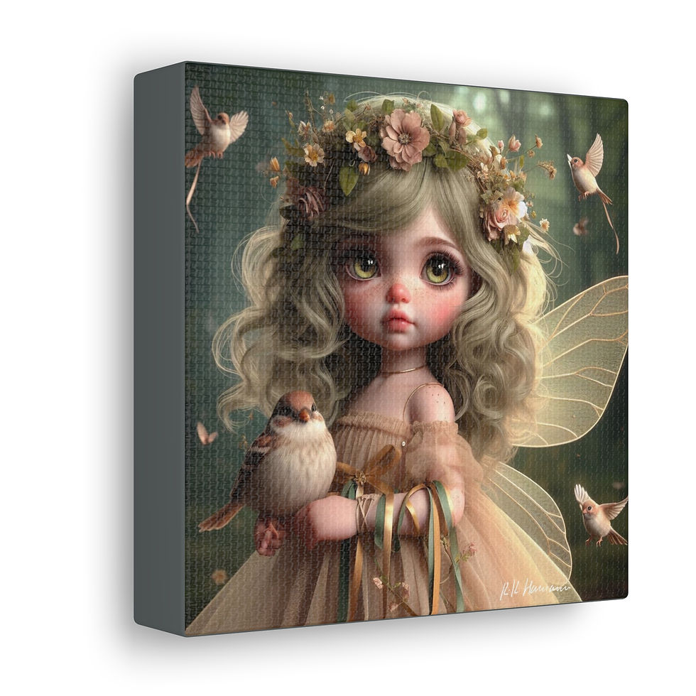 Thumbnail: Sparrow 1 - Canvas Print - Gallery Style -  Birdie Fairies