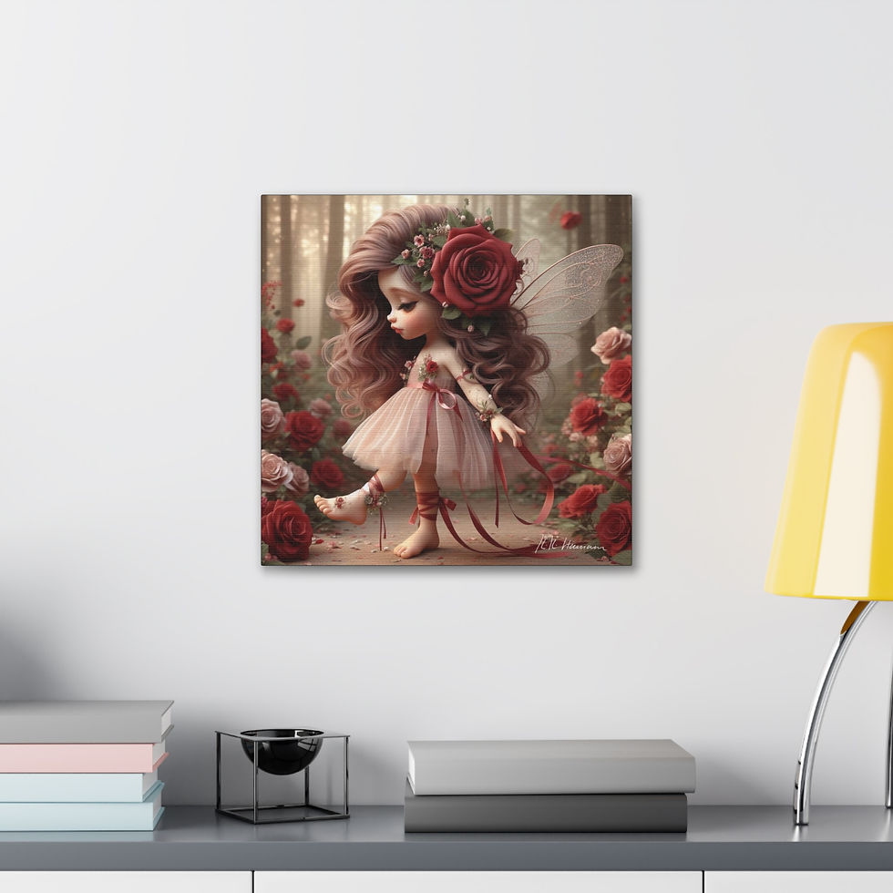 Thumbnail: Rose Red 2  - Canvas Print - Gallery Style -  Flower Fairies