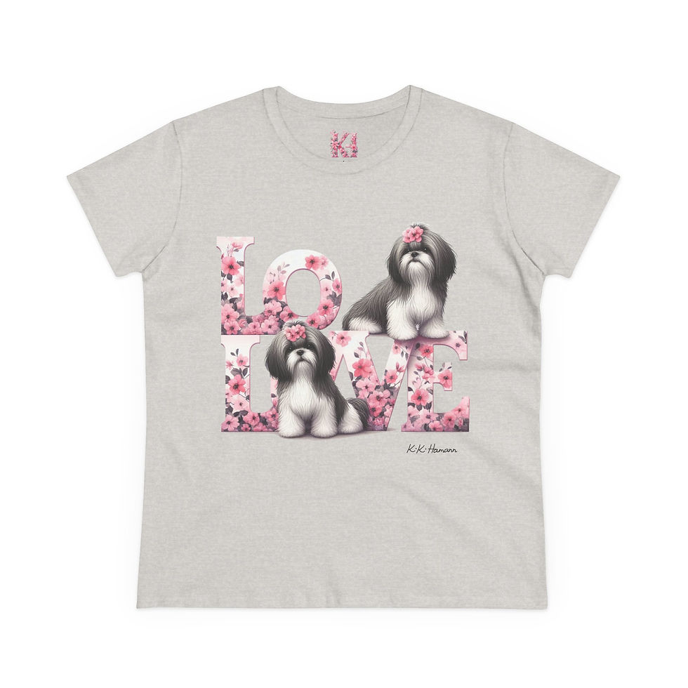 Thumbnail: ShihTzu "Love" - Women's Midweight Cotton Tee