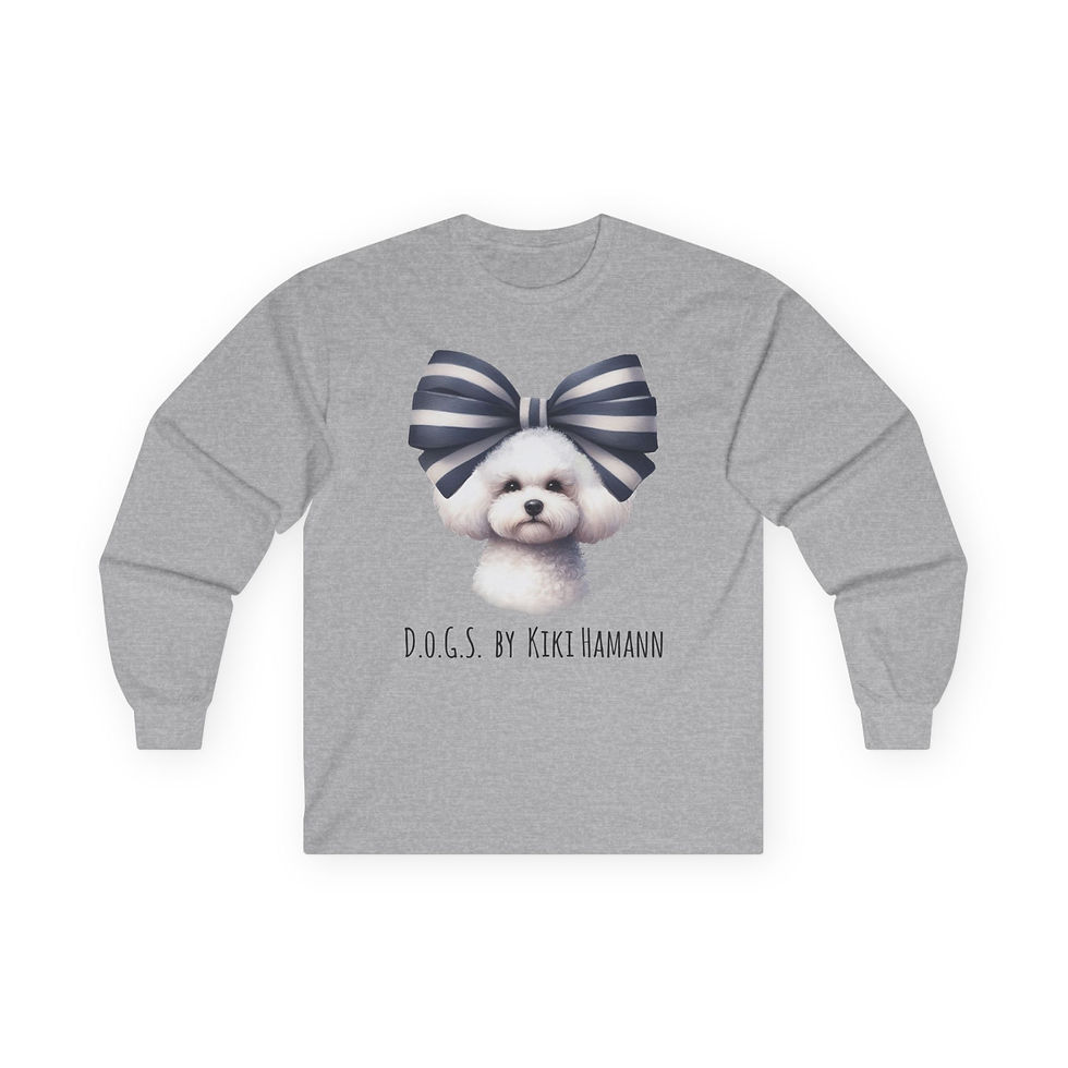 Thumbnail: Bichon Frise "Bow"  Ultra Cotton Long Sleeve Tee 