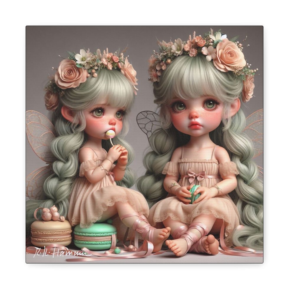 Thumbnail: Macaron 2 - Canvas Print - Gallery Style -  Fairyland  