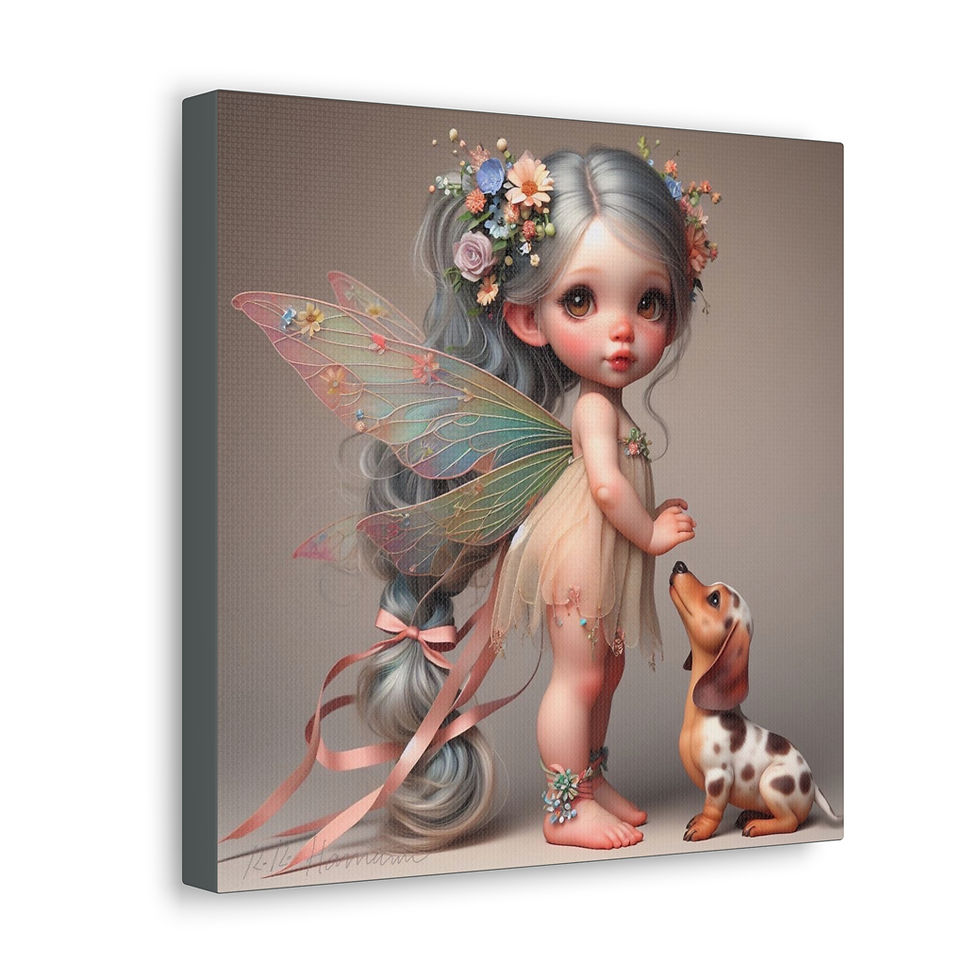 Thumbnail: Dachshund 3  - Canvas Print - Gallery Style -  Fairy Tails