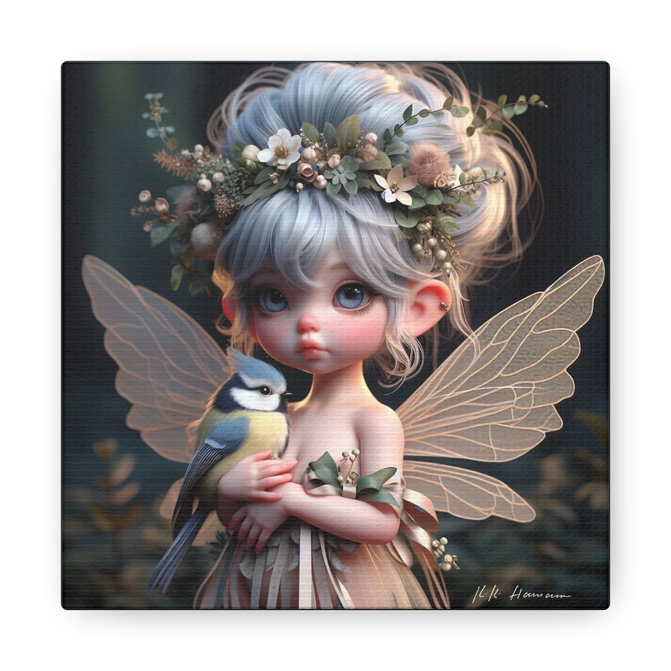 Thumbnail: Tufted 4  - Canvas Print - Gallery Style -  Birdie Fairies