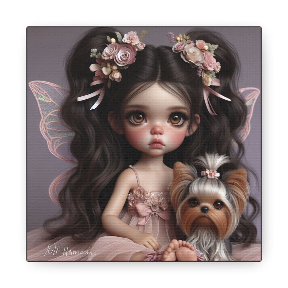 Thumbnail: Yorkie 2 - Canvas Print - Gallery Style -  Fairy Tails