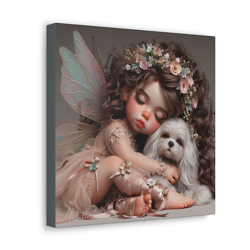 Thumbnail: Maltese 19- Canvas Print - Gallery Style -  Fairy Tails