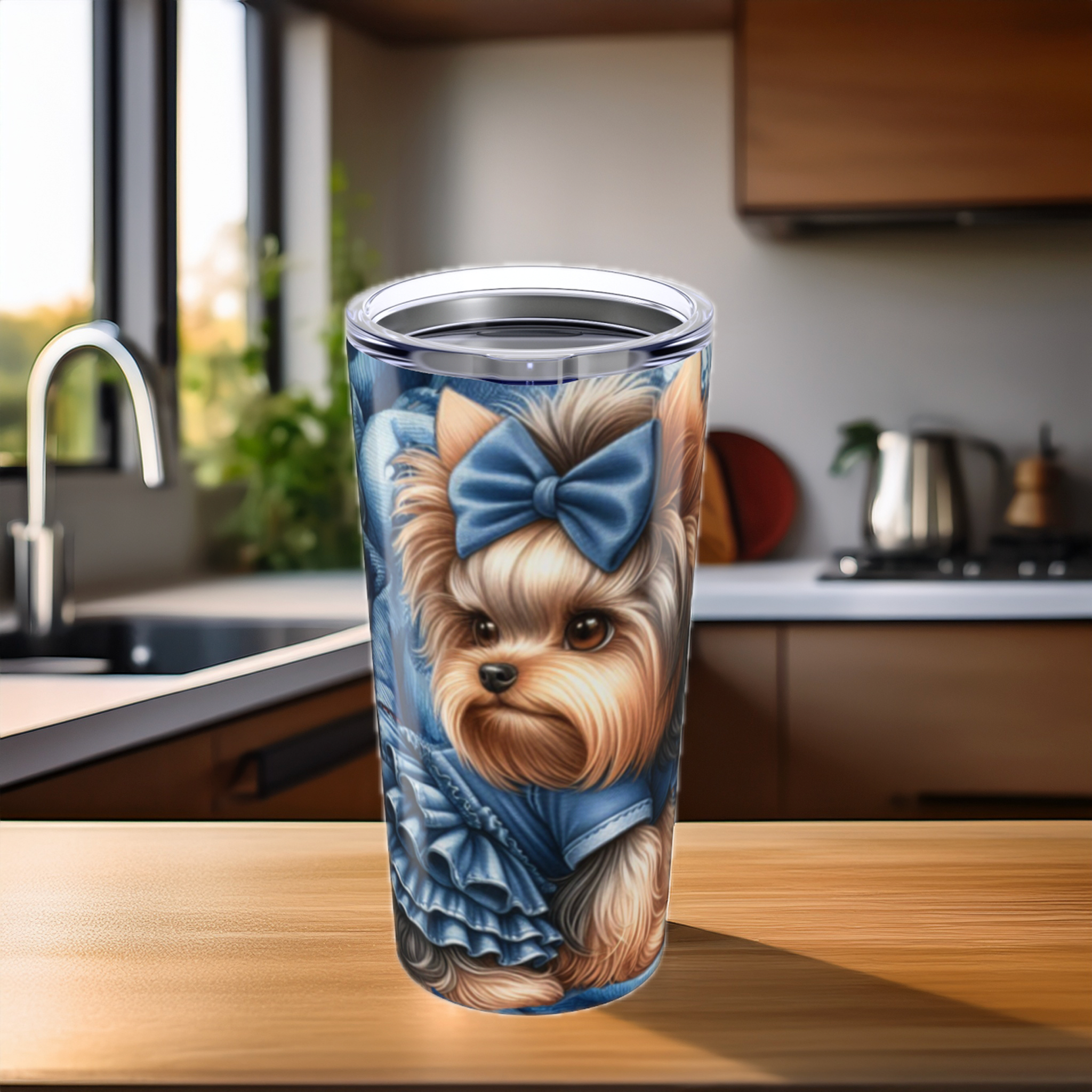 Yorkie, Denim Desert Darling Tumbler 20oz