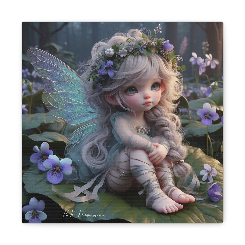 Thumbnail: Violet 1 - Canvas Print - Gallery Style -  Flower Fairies