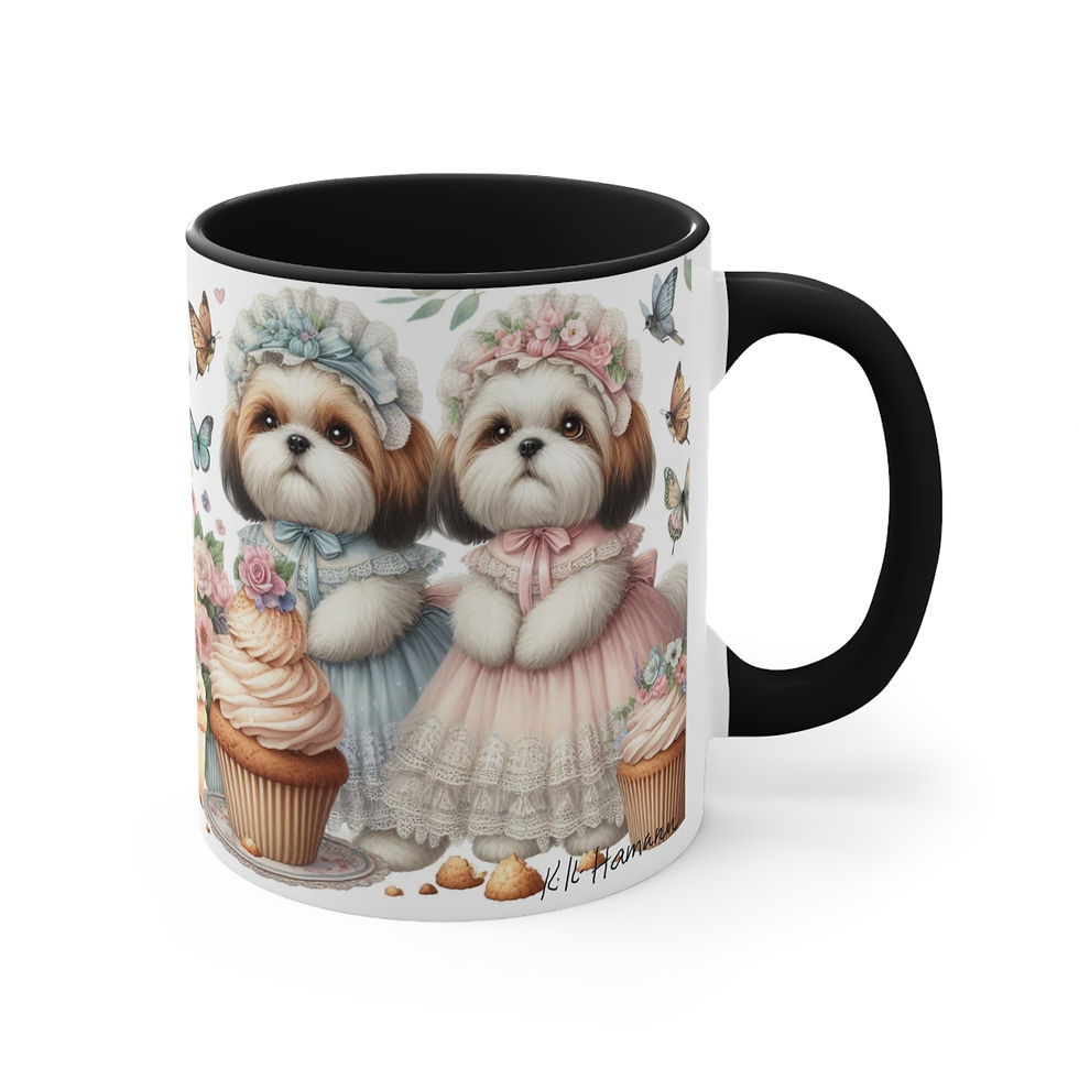 Thumbnail: ShihTzus "Cupcakes"  -  Art Mug - 11 Oz