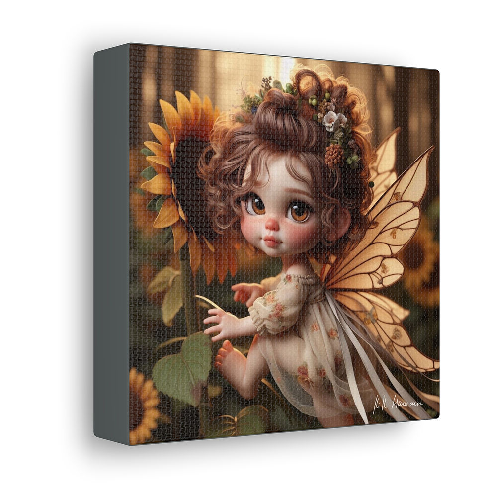 Thumbnail: Sunflower 5  - Canvas Print - Gallery Style -  Flower Fairies