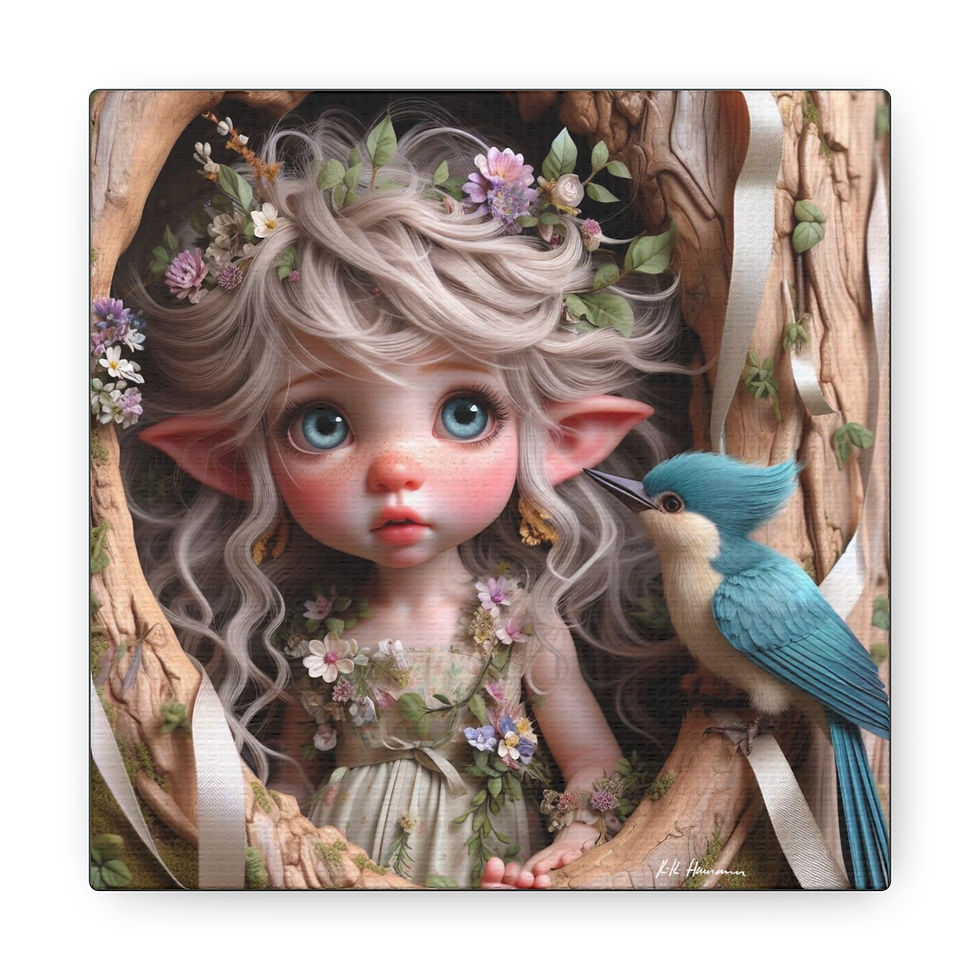 Thumbnail: Woodpecker 2 - Canvas Print - Gallery Style -  Birdie Fairies