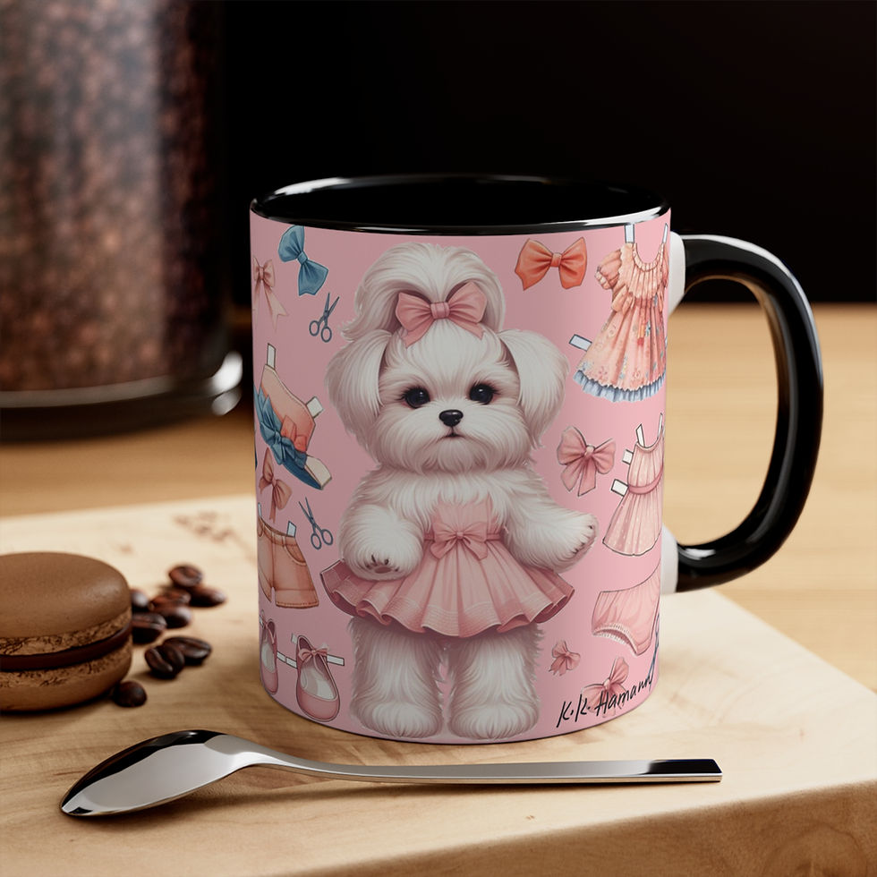 Thumbnail: Maltese Girl  "Paper Doll" -  Art Mug