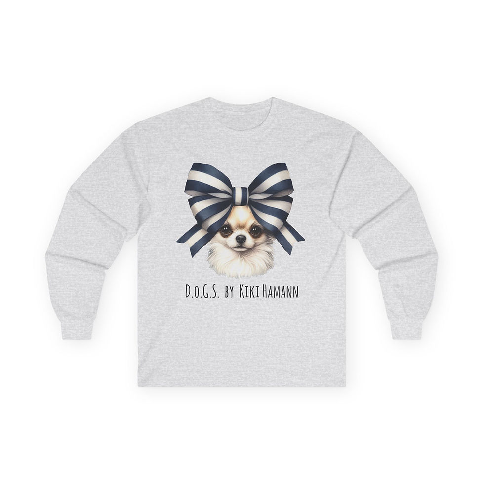 Thumbnail: Chihuahua "Bow"  Ultra Cotton Long Sleeve Tee 