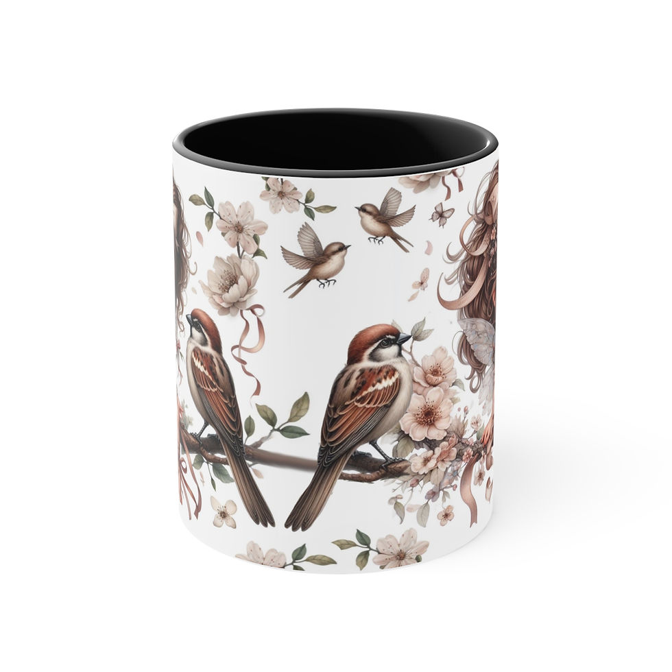 Thumbnail: Sparrow  Fairy   "Birdies and Fairies "  Art Mug 