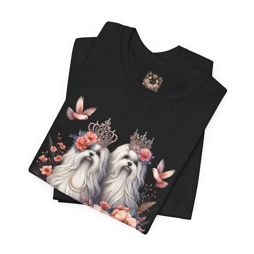 Thumbnail: Malteses, The Little Black Shirt, Royals -"Boyfriend Tshirt  Style"