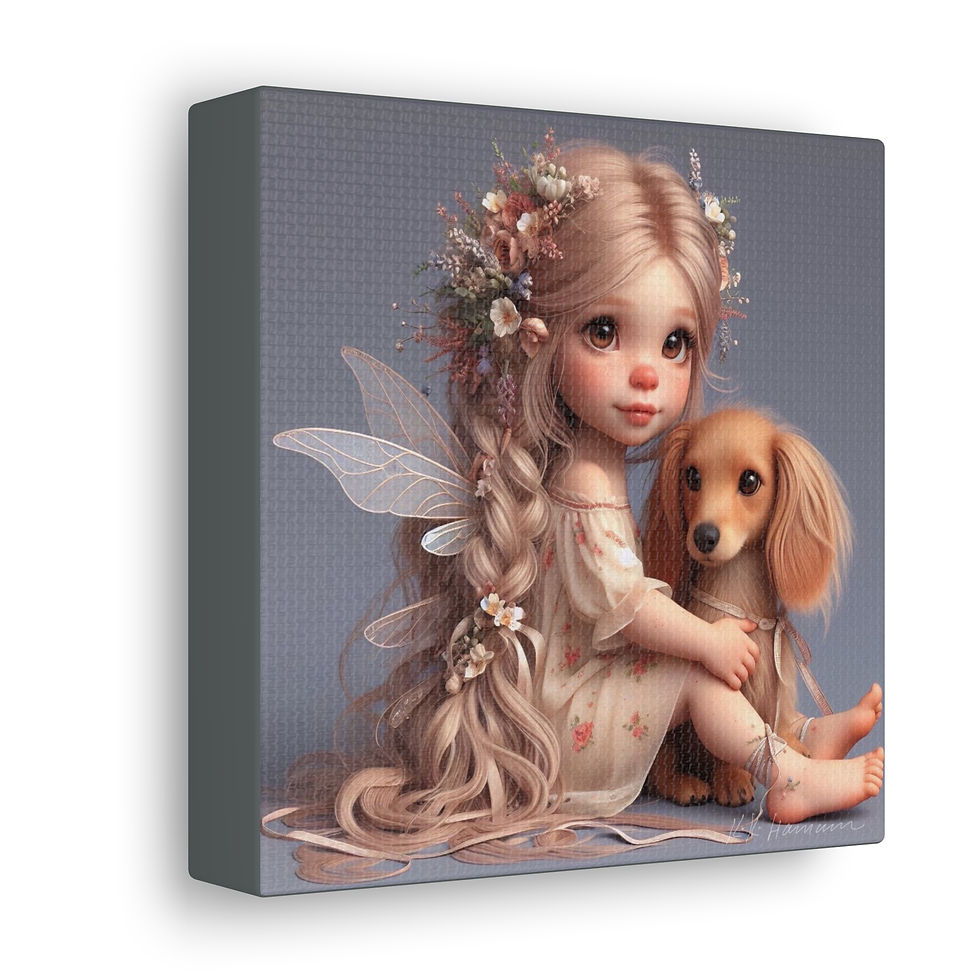 Thumbnail: Dachshund 5  - Canvas Print - Gallery Style -  Fairy Tails