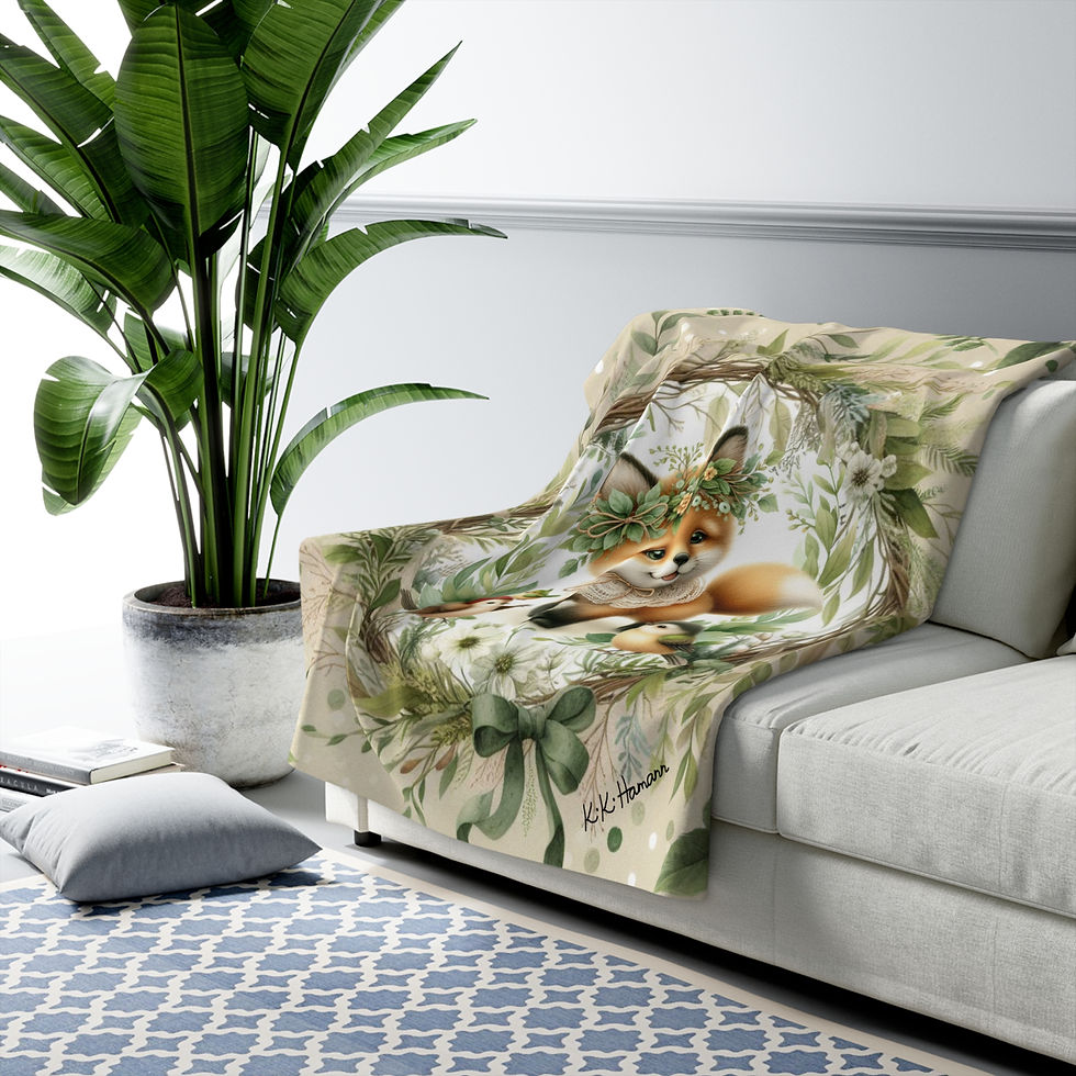 Thumbnail: Hazel the Fox Botanist Sherpa Blanket (Botanical Whimsy) | Kiki Baby