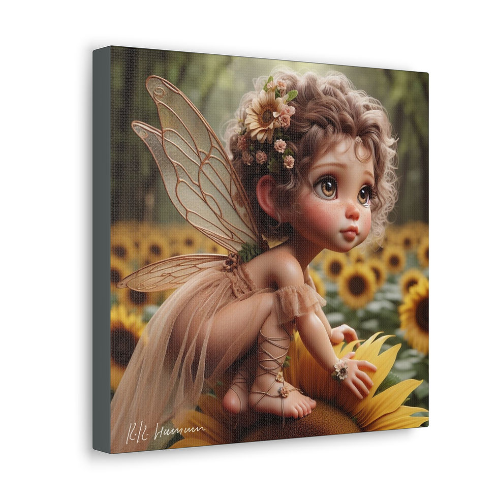 Thumbnail: Sunflower 1  - Canvas Print - Gallery Style -  Flower Fairies