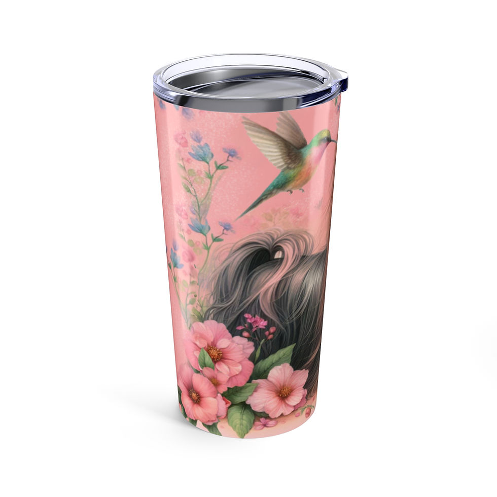 Thumbnail: Yorkie and Hummingbirds - Tumbler 20oz