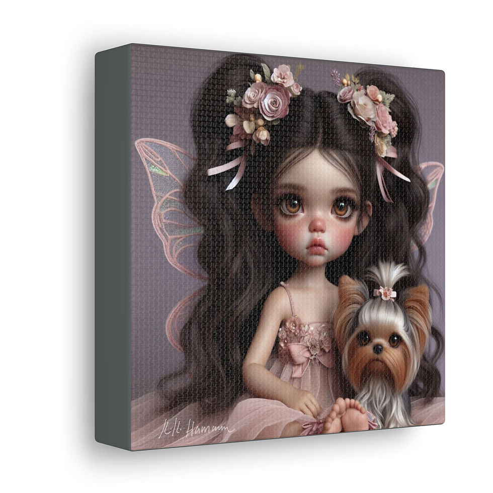 Thumbnail: Yorkie 2 - Canvas Print - Gallery Style -  Fairy Tails