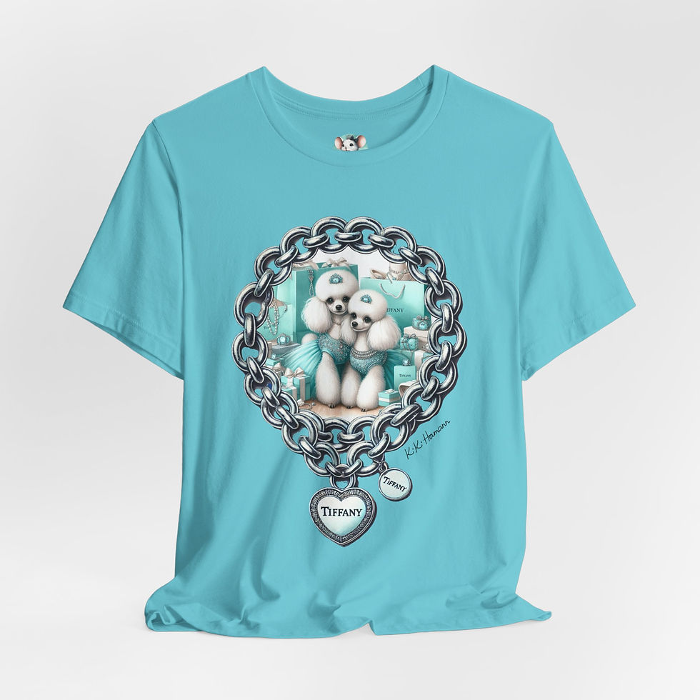 Thumbnail: Poodle (White) "Tiffany"  Tshirt (Boyfriend Cut)