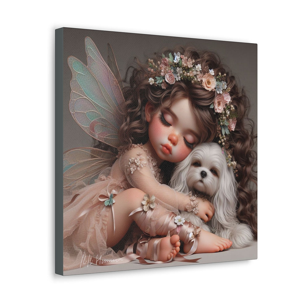 Thumbnail: Maltese 19- Canvas Print - Gallery Style -  Fairy Tails