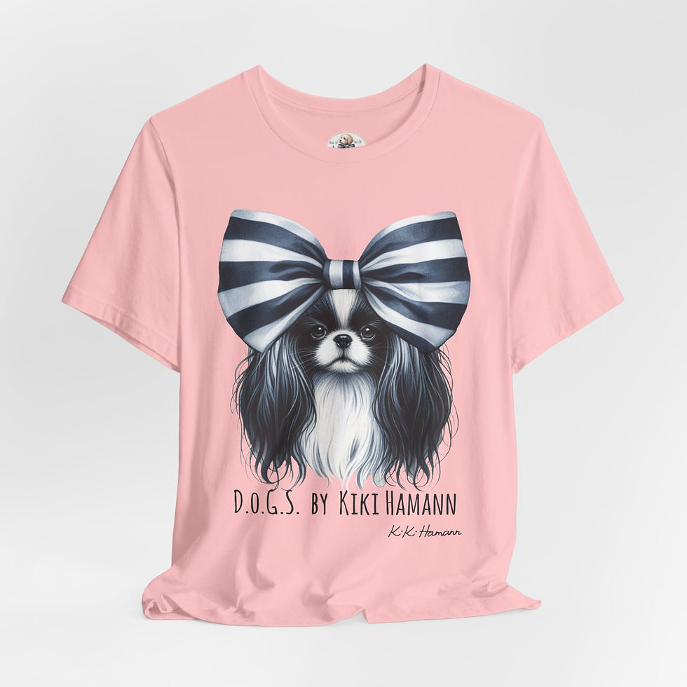 Thumbnail: Japanese Chin "Bows"  Tshirt (Boyfriend Cut)