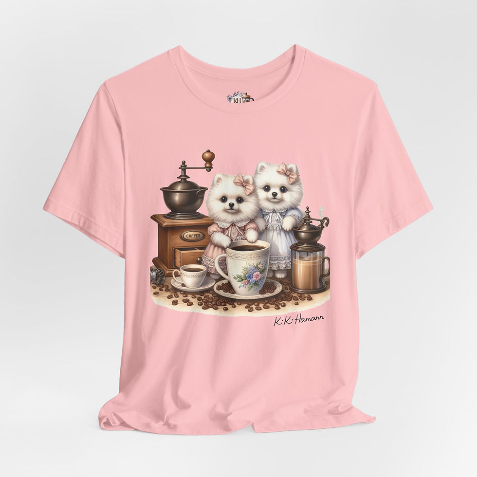 Thumbnail: Pomeranians "More Coffee, Please!" -"Boyfriend Tshirt  Style" Several Colors