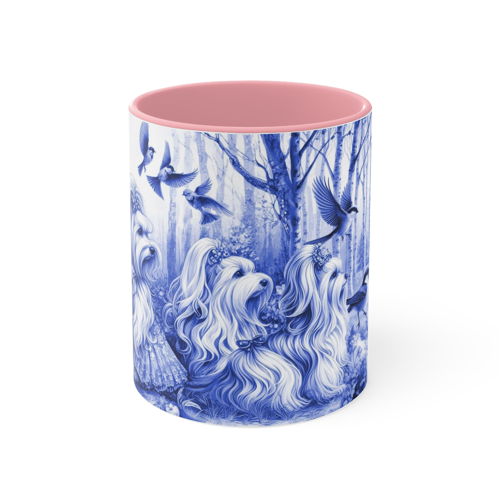 Maltese French Style  "Blue  Toile de Jouy "  Art Mug