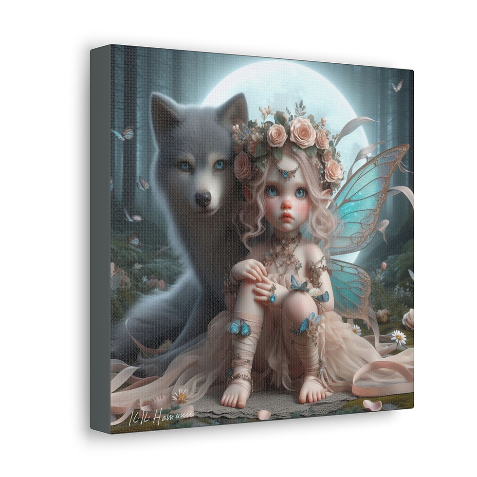 Thumbnail: Eclipse Wolf - Canvas Print - Gallery Style -  Special Edition