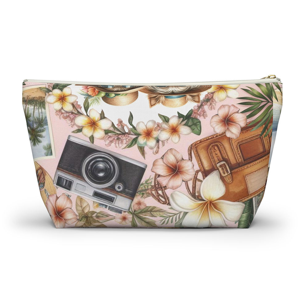 Thumbnail: Yorkie "Tourists" Accessory Pouch with Floral Print | Perfect for Pet Lovers