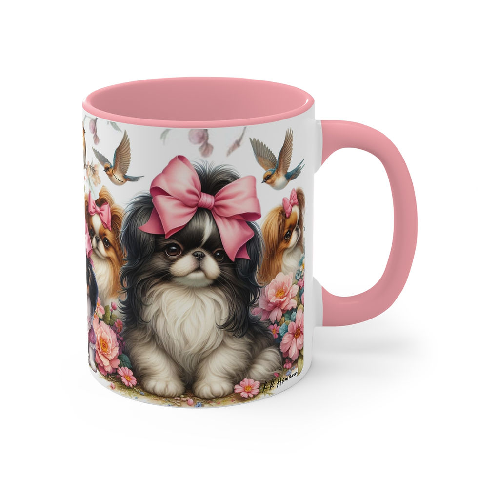 Thumbnail: Japanese Chin  "Spring Time"  Art Mug