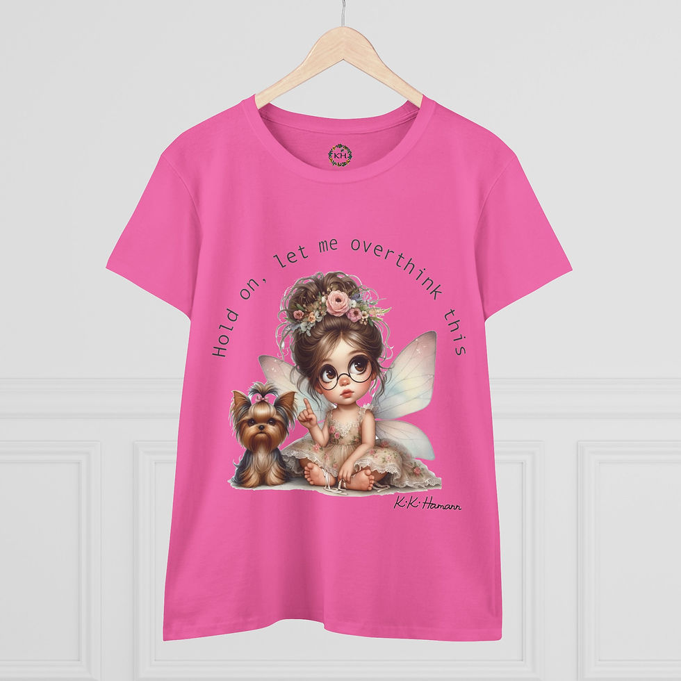 Thumbnail:  Overthinker  Yorkie - Women's Midweight Cotton Tee