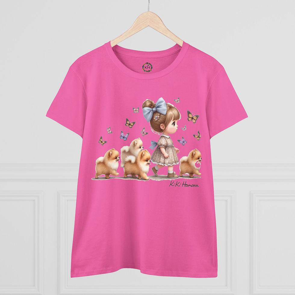 Thumbnail: Pomeranians - Inner Child - Women's Midweight Cotton Tee