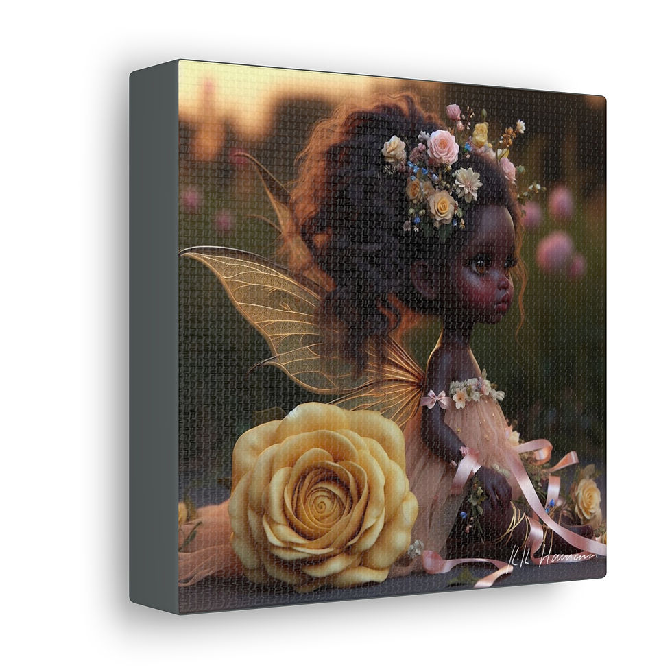 Thumbnail: Rose Yellow 2 - Canvas Print - Gallery Style -  Flower Fairies