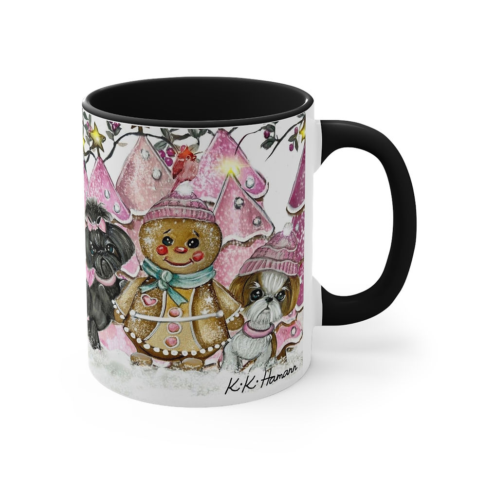 Thumbnail: Pink Christmas  Art Mug - Shih Tzu Edition