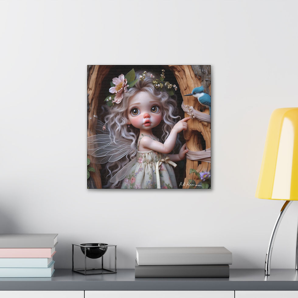 Thumbnail: Woodpecker 1 - Canvas Print - Gallery Style -  Birdie Fairies