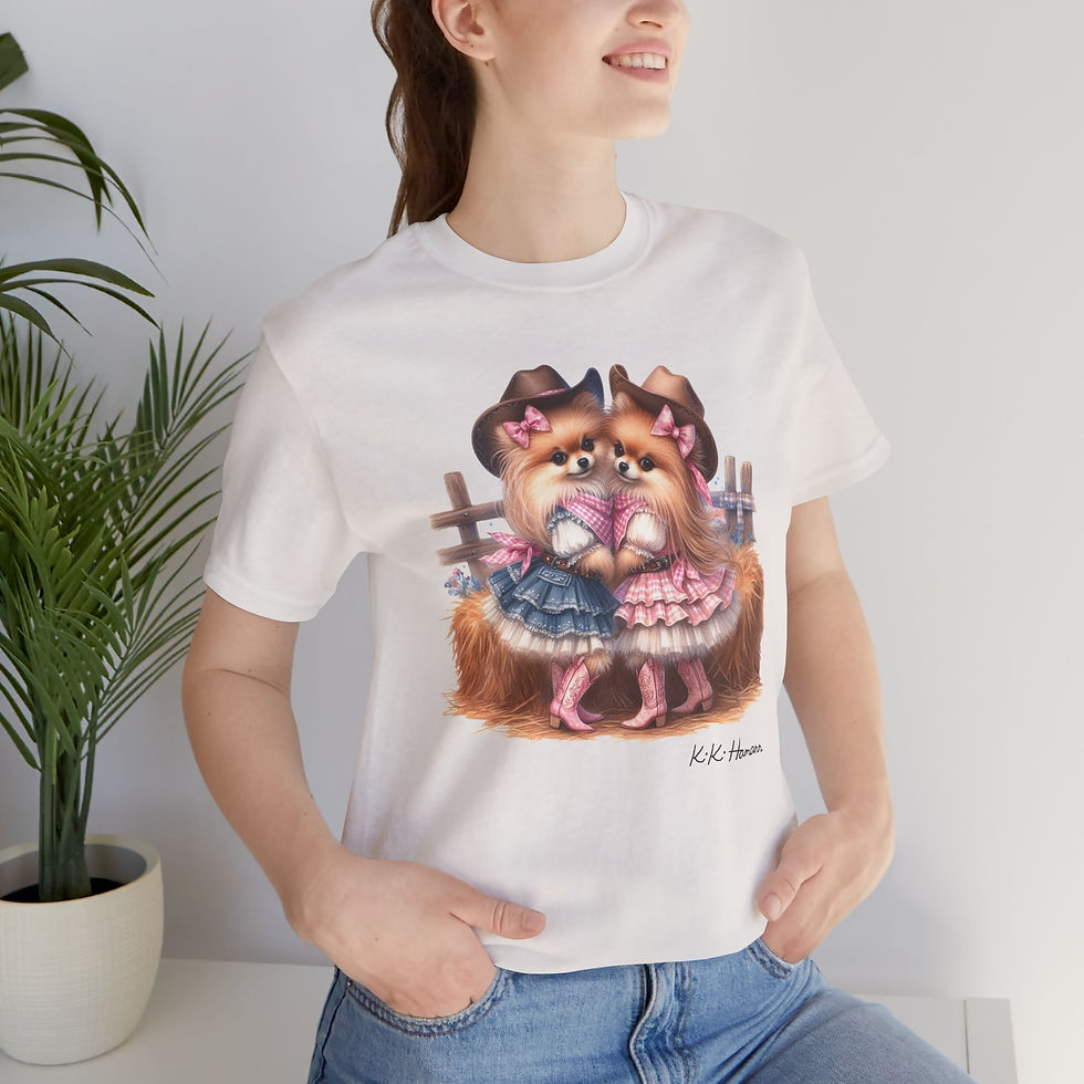 Pomeranian "CowGirls  Tshirt (Boyfriend Cut)