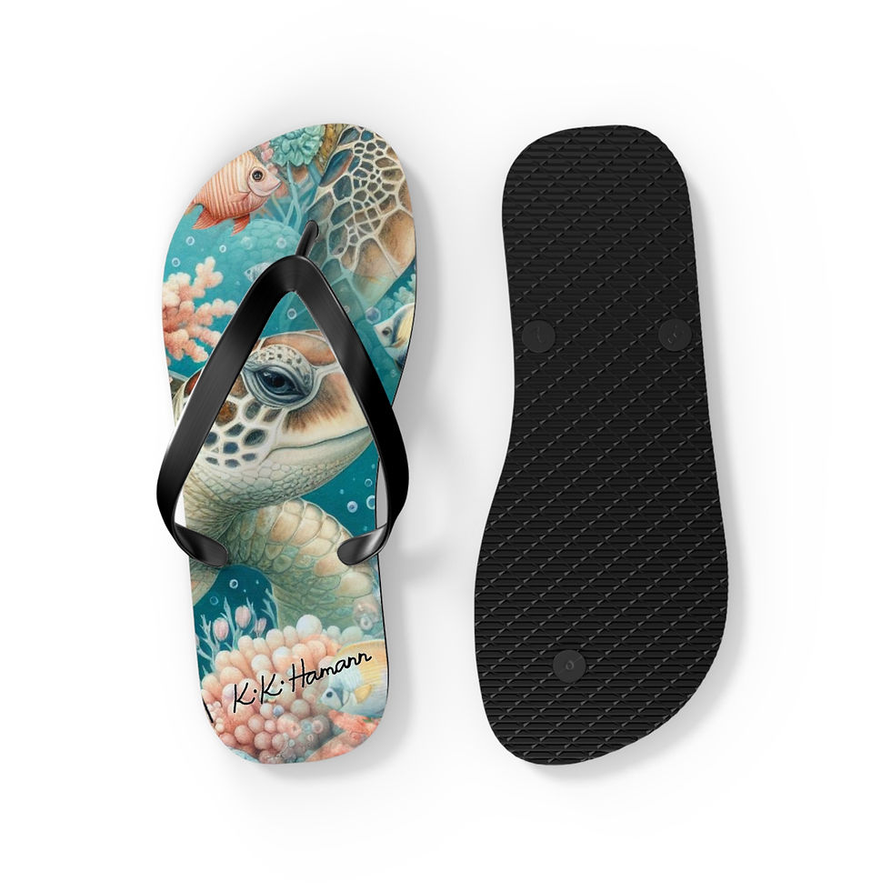 Thumbnail: Sea Turtle  Flip Flops "Imaginary Ocean"