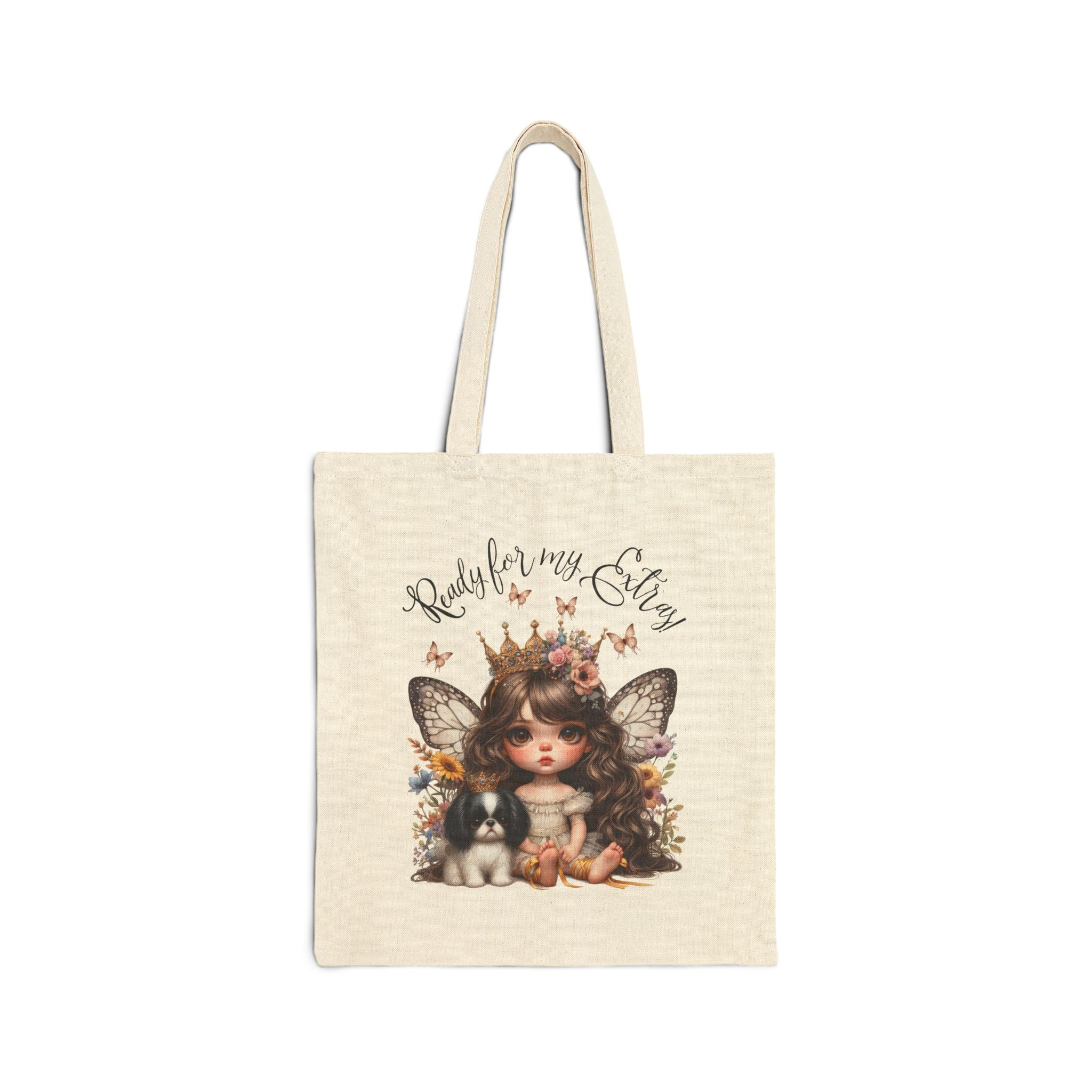Japanese Chin - "The Extra Bag" - Cotton Canvas Tote Bag