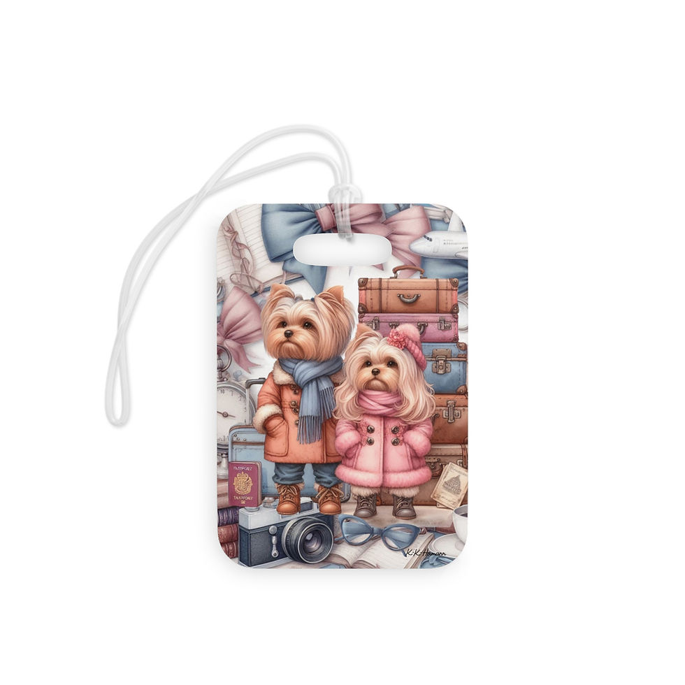Yorkie Couple Luggage Tags - Travel Accessories for Dog Lovers