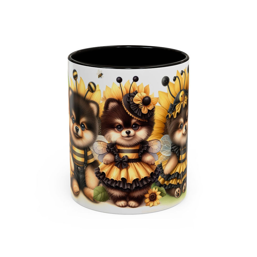 Thumbnail: Pomeranian "Bee Happy"  Colorful Mugs, 11oz