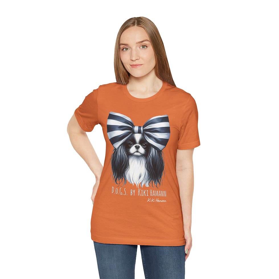 Thumbnail: Japanese Chin "Bows"  Tshirt (Boyfriend Cut)