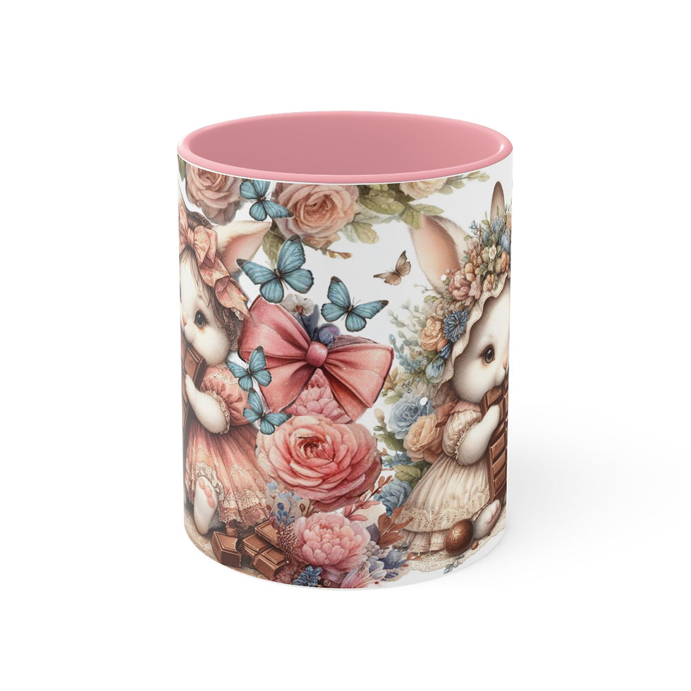 Bunnies and  "Chocolate Bars"  Art Mug