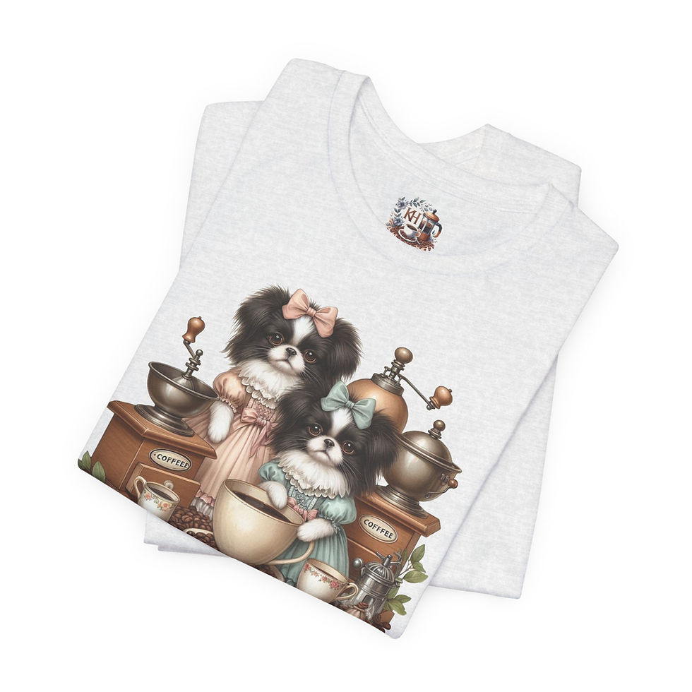 Thumbnail: Japanese Chins "More Coffee, Please!" -"Boyfriend Tshirt  Style" Several Colors