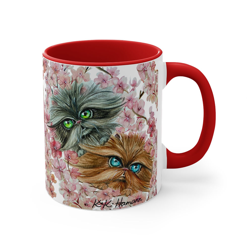 Thumbnail: Kitties and Blossoms Art Mug