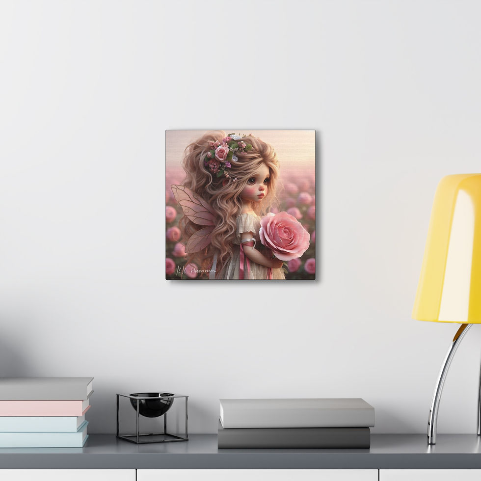 Thumbnail: Rose Pink 3  - Canvas Print - Gallery Style -  Flower Fairies