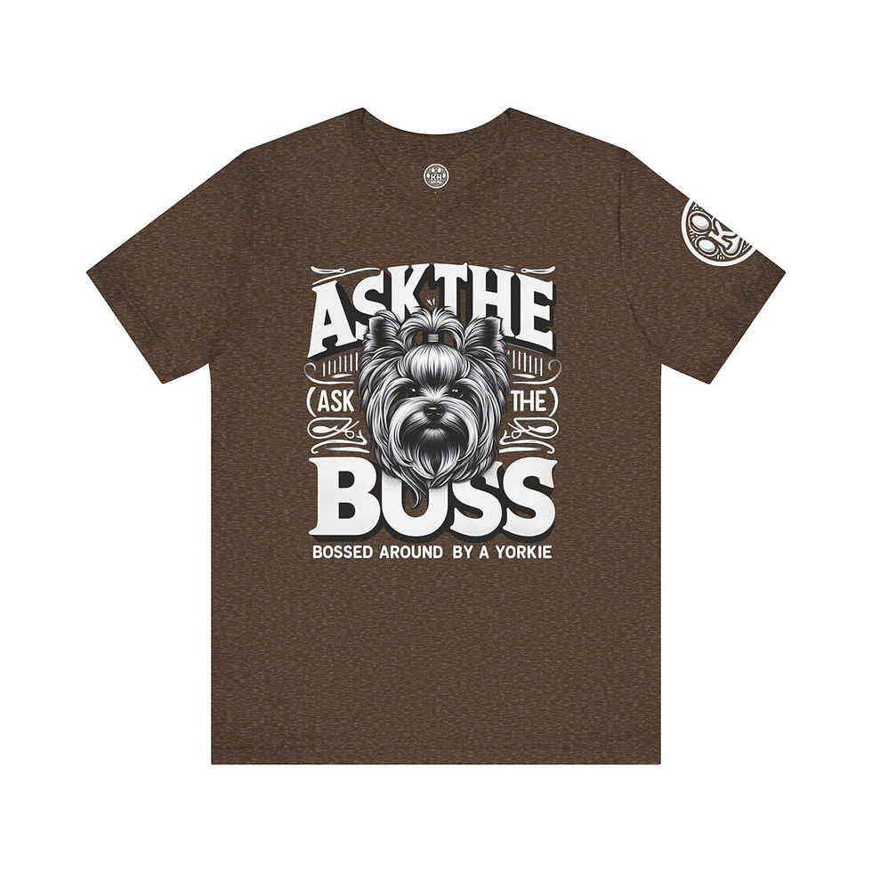 Thumbnail: Ladies Yorkie Boss  Tshirt (Boyfriend Cut)