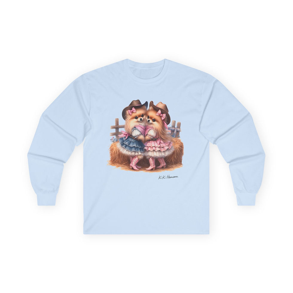 Thumbnail: Pomeranian "CowGirls"  Ultra Cotton Long Sleeve Tee 