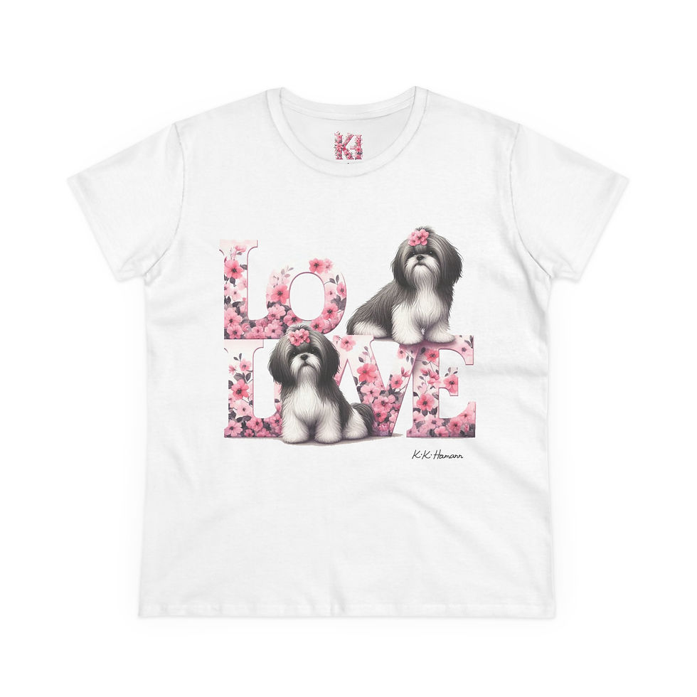 Thumbnail: ShihTzu "Love" - Women's Midweight Cotton Tee