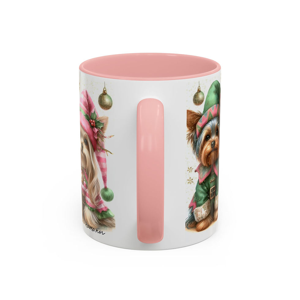 Thumbnail: Yorkie  "Elves" - Accent Coffee Mug 11 oz